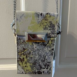 Snob Essentials Yellow and Gray Abstract Mini Crossbody
